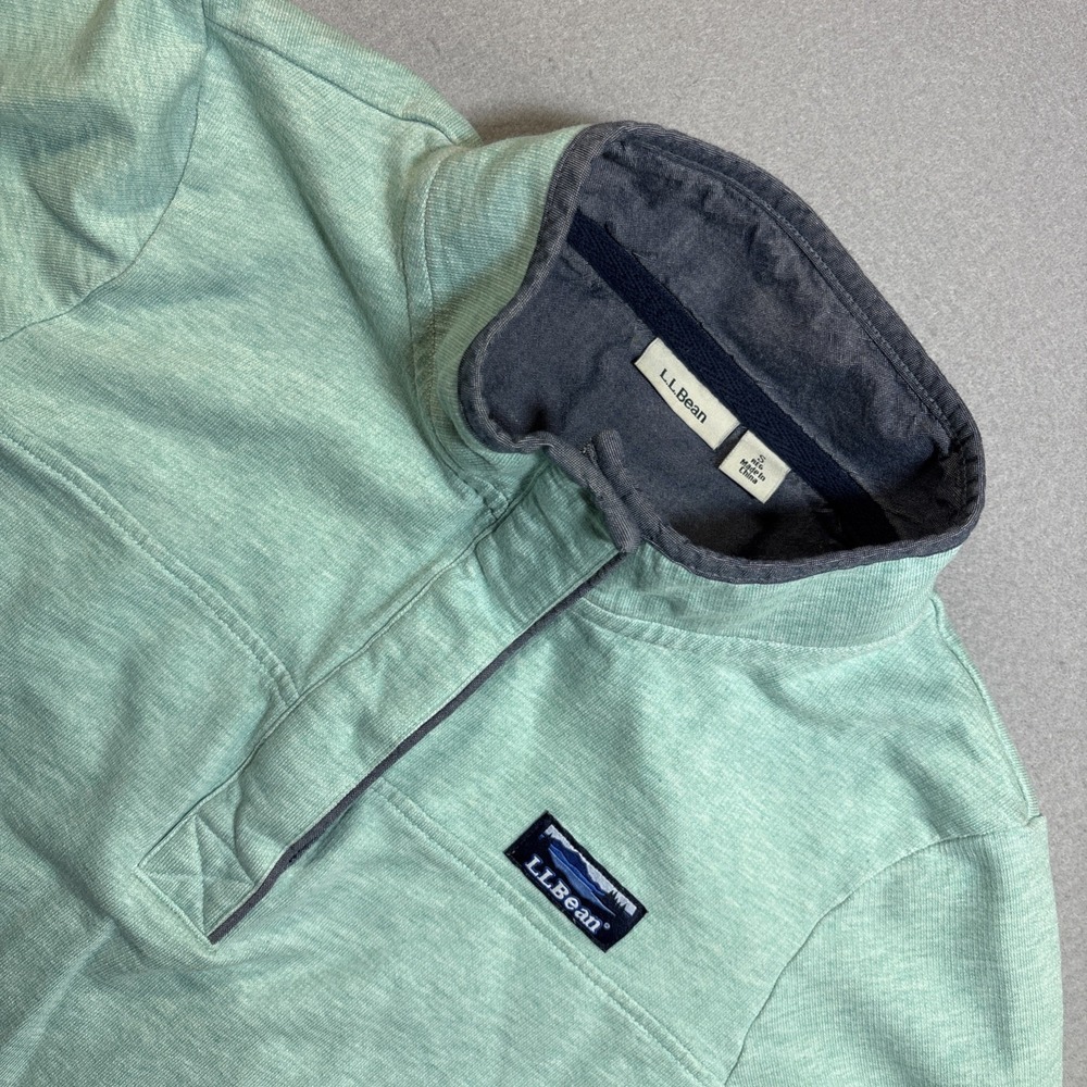Vintage LL Bean‎ Quarter Button Up Pullover Blue Sweatshirt Women's Small